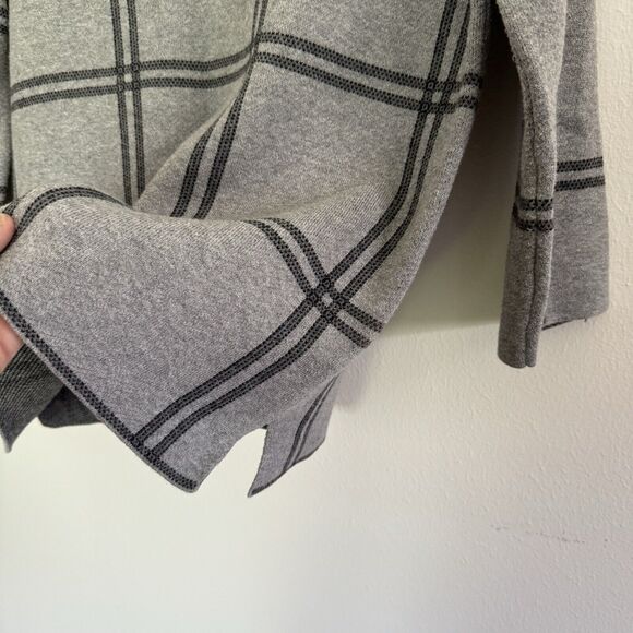 J.Jill Mock Neck Sweater Top Women’s Size S Gray Black Pane Pattern - Picture 7 of 10